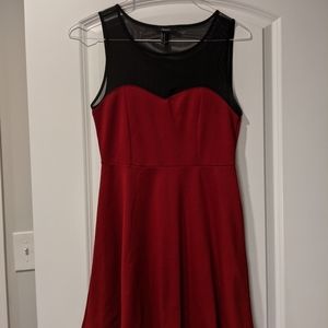 Mesh top a-line maroon dress from forever 22
